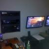 In wall rack with PC and DVR for home surveillance system with matching 23" monitors